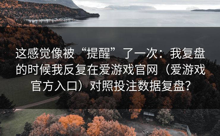 这感觉像被“提醒”了一次：我复盘的时候我反复在爱游戏官网（爱游戏官方入口）对照投注数据复盘？